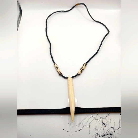 Acrylic Spike+ Seed  Bead Statement Choker Necklace 18" - Picture 1 of 11
